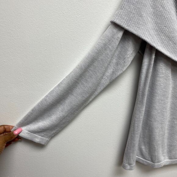 Lilly Pulitzer Gray Off The Shoulder Pullover Cashmere Blend Belinda Sweater XL - Picture 4 of 10